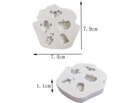 Molde silicona 5 figuras Halloween 